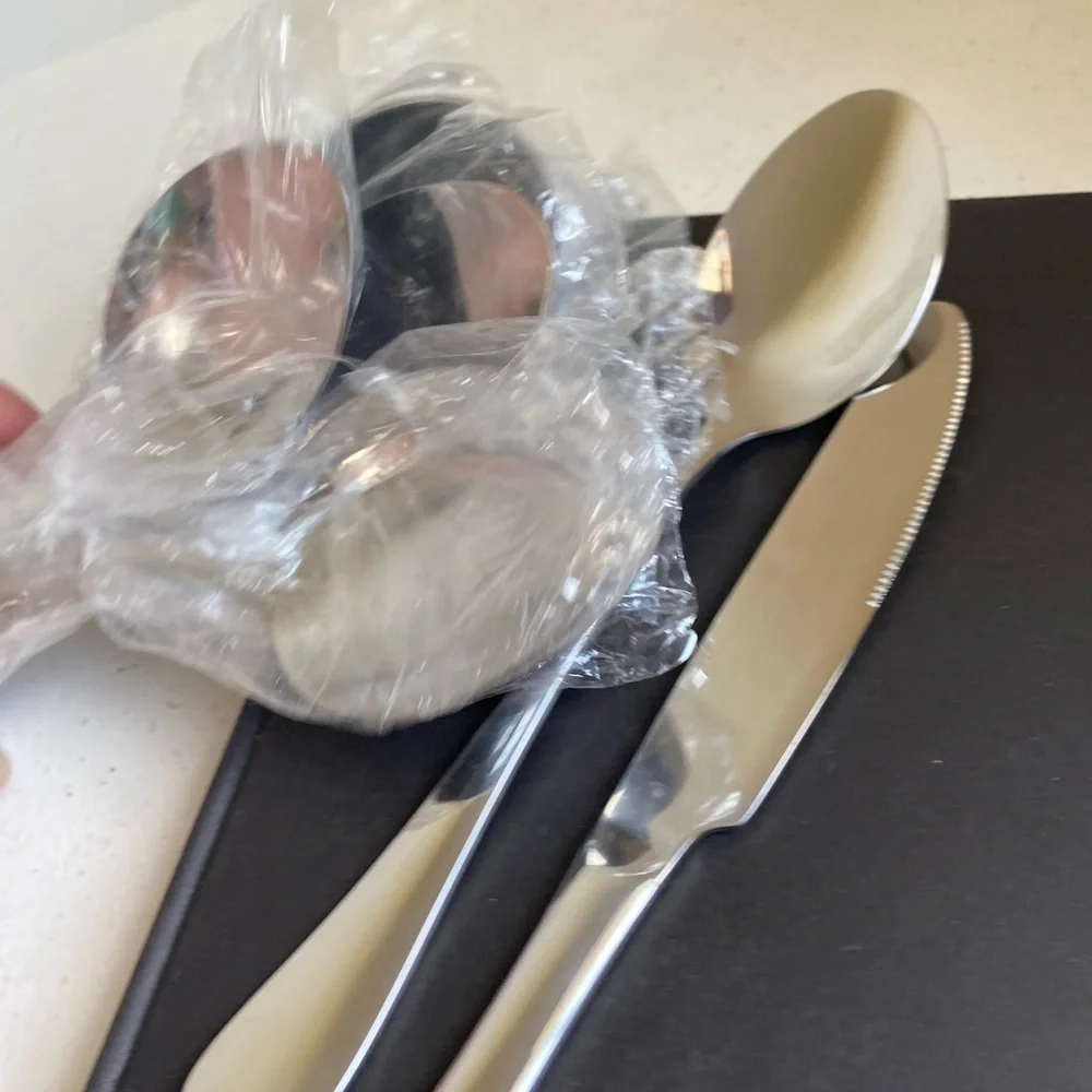 10 pcs large silver spoon forks and knifes set new